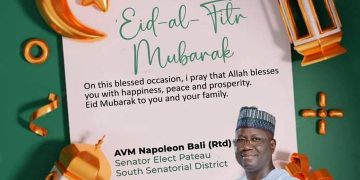 Plateau South Senator elect AVM Bali rtd  felicitates  with Muslims 