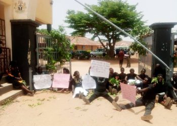 Adhoc workers’ protest grounds activities in  Plateau Health technology college