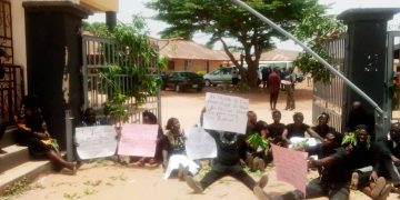 Adhoc workers’ protest grounds activities in  Plateau Health technology college