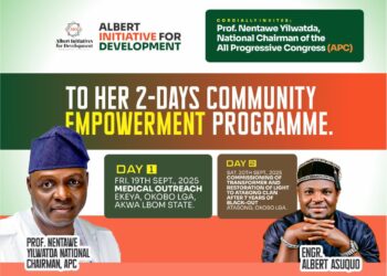 Albert Initiative for Development empowers community in Akwa Ibom in solidarity with APC National Chairman Prof Nentawe 