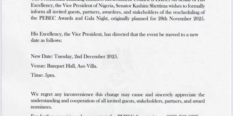 PEBEC Announces Rescheduling of the 2025 PEBEC Awards & Gala Night