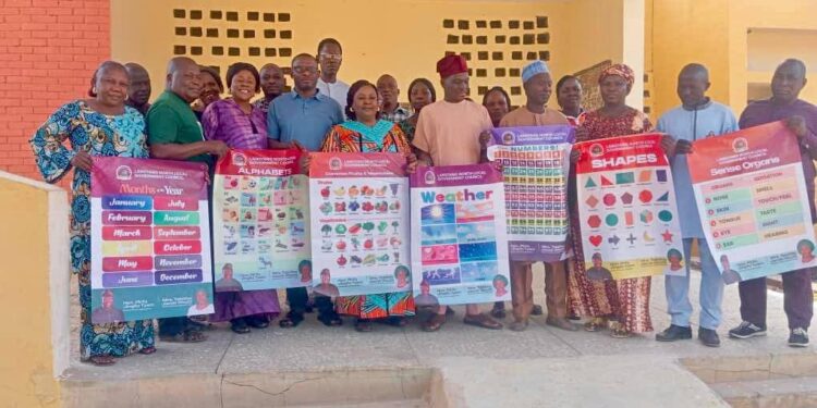 Langtang North LGA boss Hon Pirfa Tyem distributes instructional materials to 160 schools