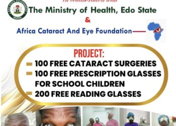 Oloi Evbagharu Erediauwa Foundation Partners with Africa Cataract and Eye Foundation to Provide Free Eye Surgeries for 100 Beneficiaries in Edo State.