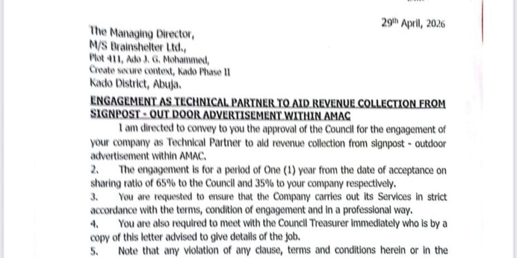 AMAC Disowns Fake Revenue Letter for Outdoor Advertisements and Signposts, Affirms Valid Contract with M/S Takushara Enterprise Ltd